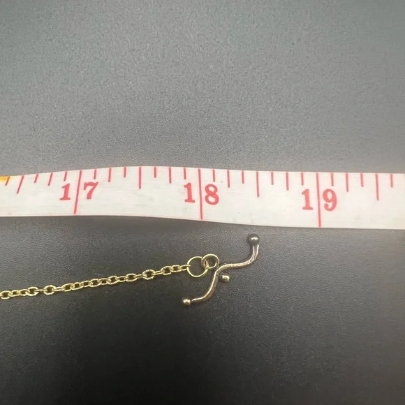 Gold Tone Wrapped Turquoise Pendant on Gold Tone Chain Boho - Picture 4 of 4